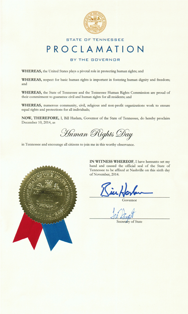 Governor's Proclamation